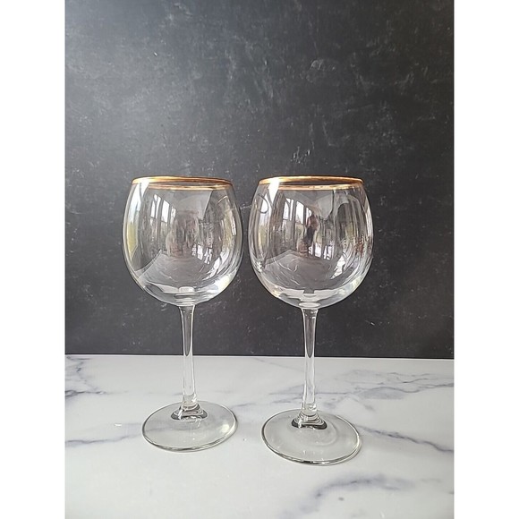 vintage gold rimmed wine glasses - Picture 10 of 10